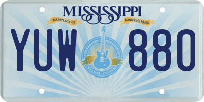 MS license plate YUW880