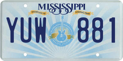 MS license plate YUW881