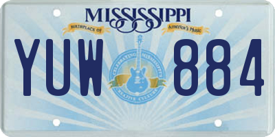 MS license plate YUW884