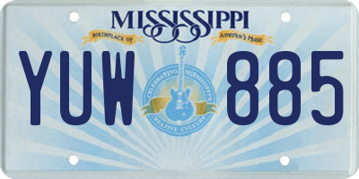 MS license plate YUW885