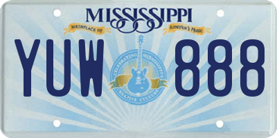 MS license plate YUW888