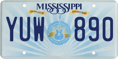 MS license plate YUW890