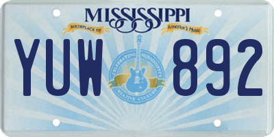 MS license plate YUW892
