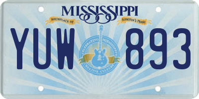 MS license plate YUW893