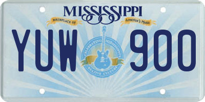 MS license plate YUW900