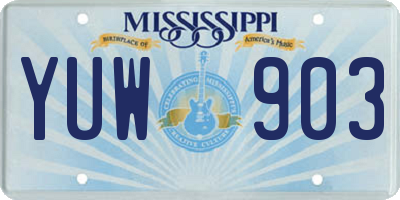 MS license plate YUW903