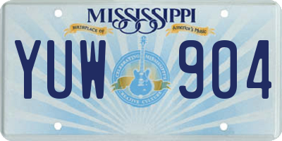 MS license plate YUW904