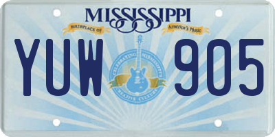 MS license plate YUW905