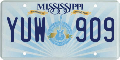 MS license plate YUW909