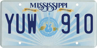 MS license plate YUW910
