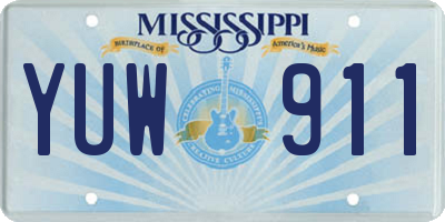 MS license plate YUW911