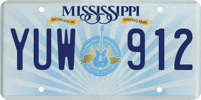 MS license plate YUW912