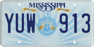 MS license plate YUW913
