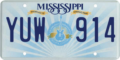 MS license plate YUW914