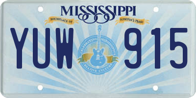 MS license plate YUW915