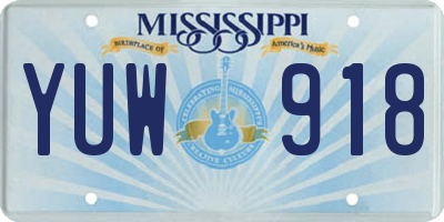 MS license plate YUW918