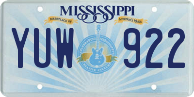 MS license plate YUW922