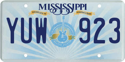 MS license plate YUW923