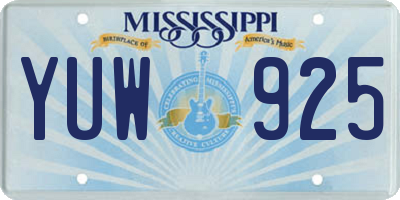 MS license plate YUW925