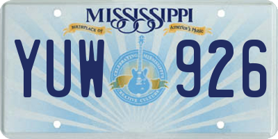 MS license plate YUW926
