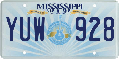 MS license plate YUW928