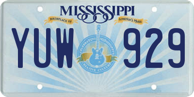 MS license plate YUW929