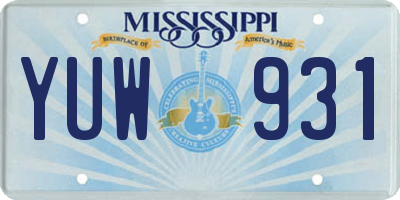 MS license plate YUW931