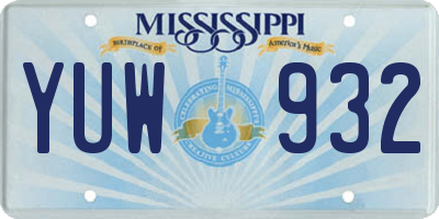 MS license plate YUW932