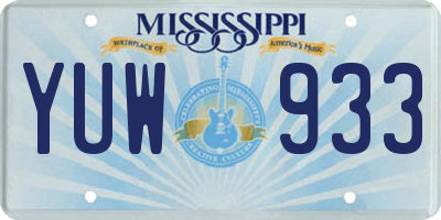 MS license plate YUW933