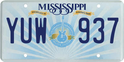MS license plate YUW937