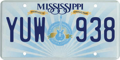 MS license plate YUW938