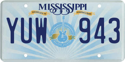 MS license plate YUW943