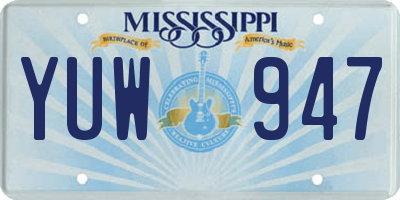MS license plate YUW947