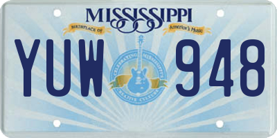 MS license plate YUW948