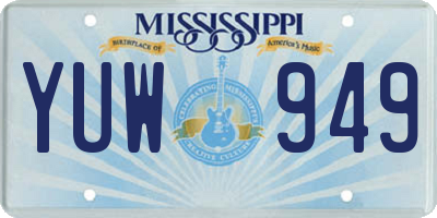 MS license plate YUW949