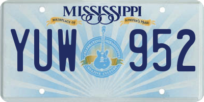 MS license plate YUW952