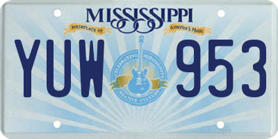 MS license plate YUW953