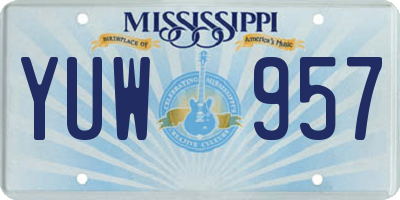 MS license plate YUW957