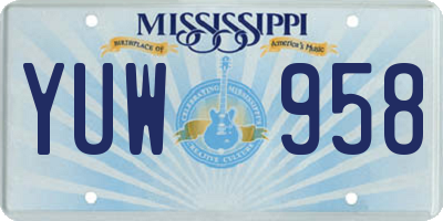 MS license plate YUW958