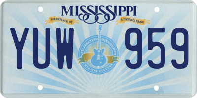 MS license plate YUW959