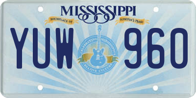 MS license plate YUW960