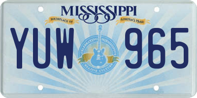 MS license plate YUW965