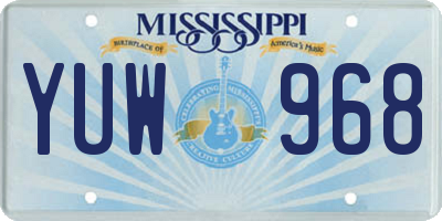 MS license plate YUW968
