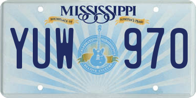 MS license plate YUW970