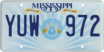 MS license plate YUW972
