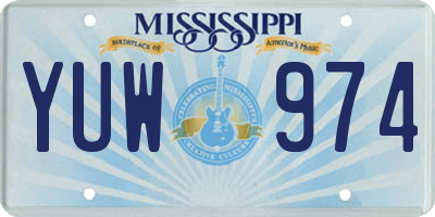 MS license plate YUW974