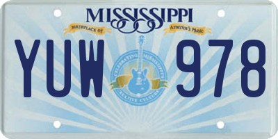 MS license plate YUW978