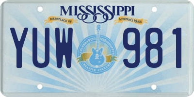 MS license plate YUW981