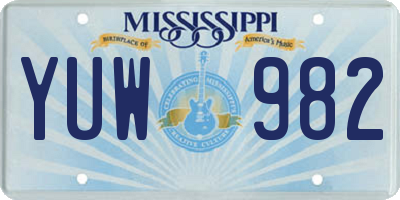 MS license plate YUW982