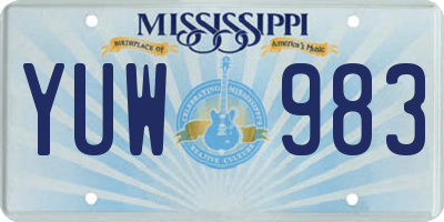 MS license plate YUW983